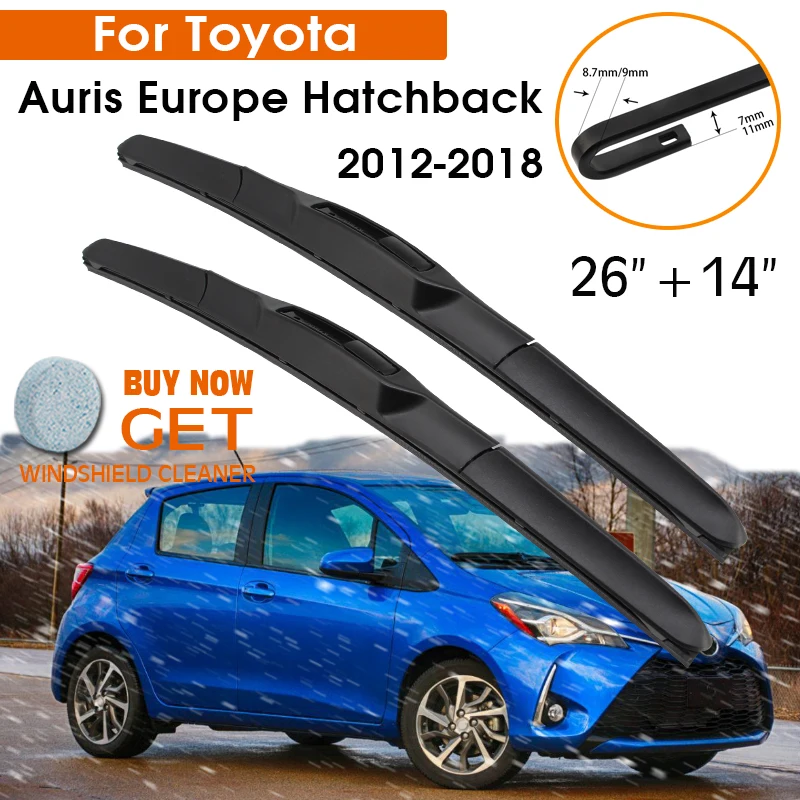 

Car Wiper Blade For Toyota Auris Europe Hatchback 2012-2018 Windshield Front Window Wiper 26"+14" LHD RHD Auto Accessories