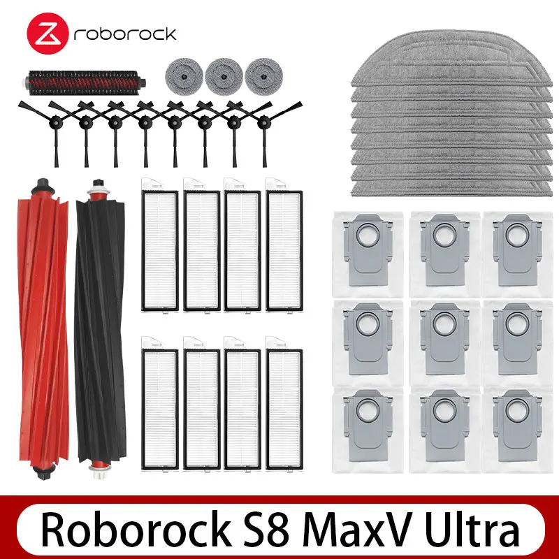 Roborock S8 MaxV Ultra Robotstofzuiger Reserveonderdelen Hoofdzijborstels Dweildoeken HEPA-filters Stofzakken Accessoires