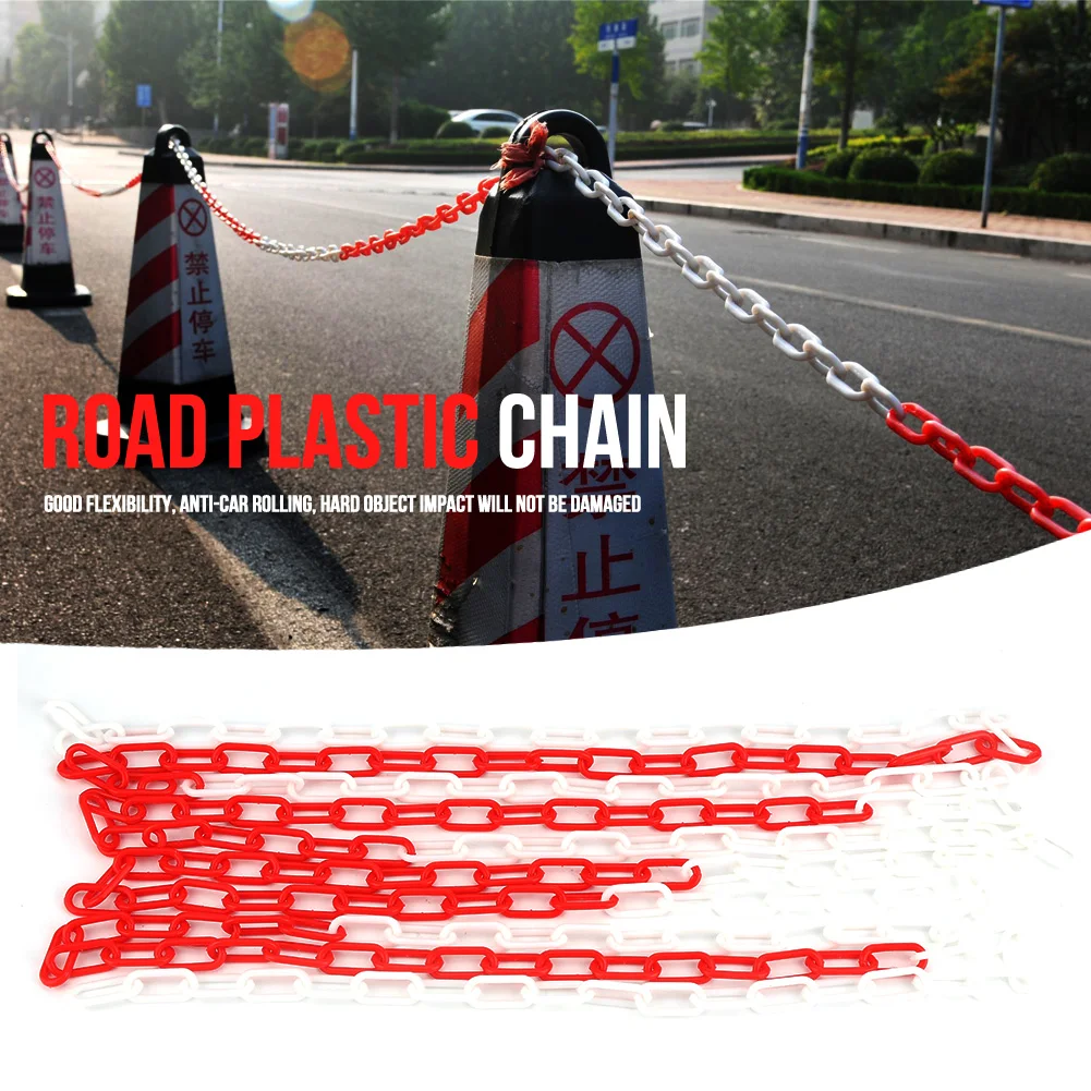 

5M Plastic Warning Chain Road Warning Block Barrier Traffic Crowd Parking Control Used Urban Roads Highway Maintenanc Isolation