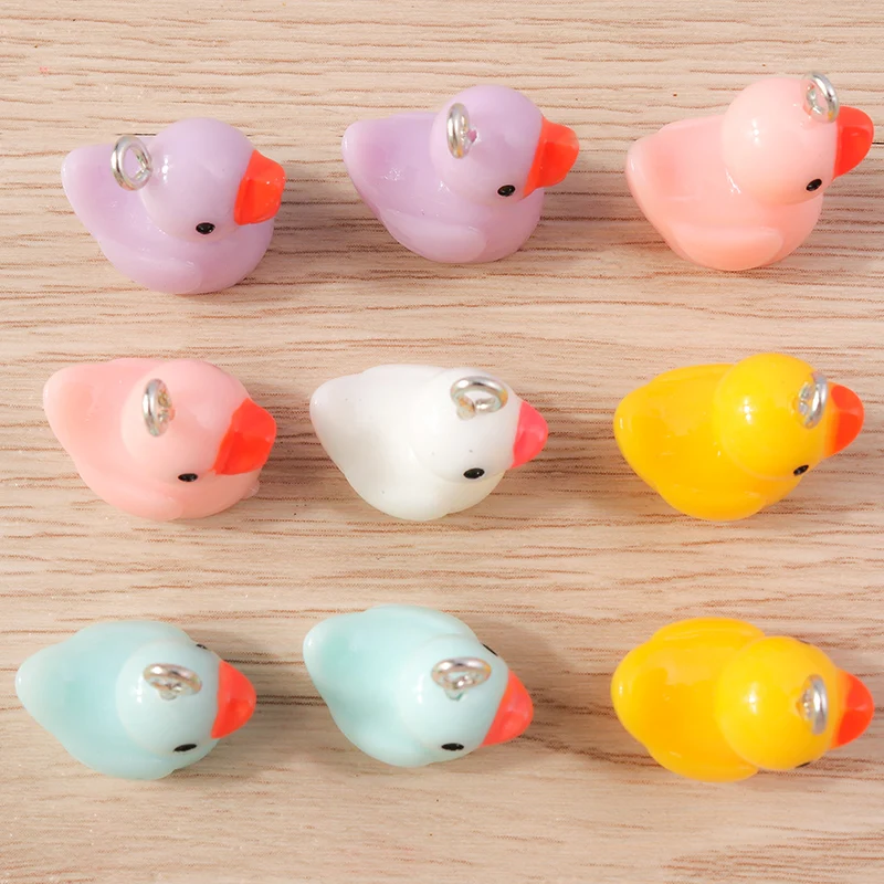 10 Stück 16 x 19 mm Mix süße Harz Tier Ente Charms für Schmuckherstellung DIY Tropfen Ohrringe Anhänger Halsketten Armbänder Bastelbedarf – Detail 8