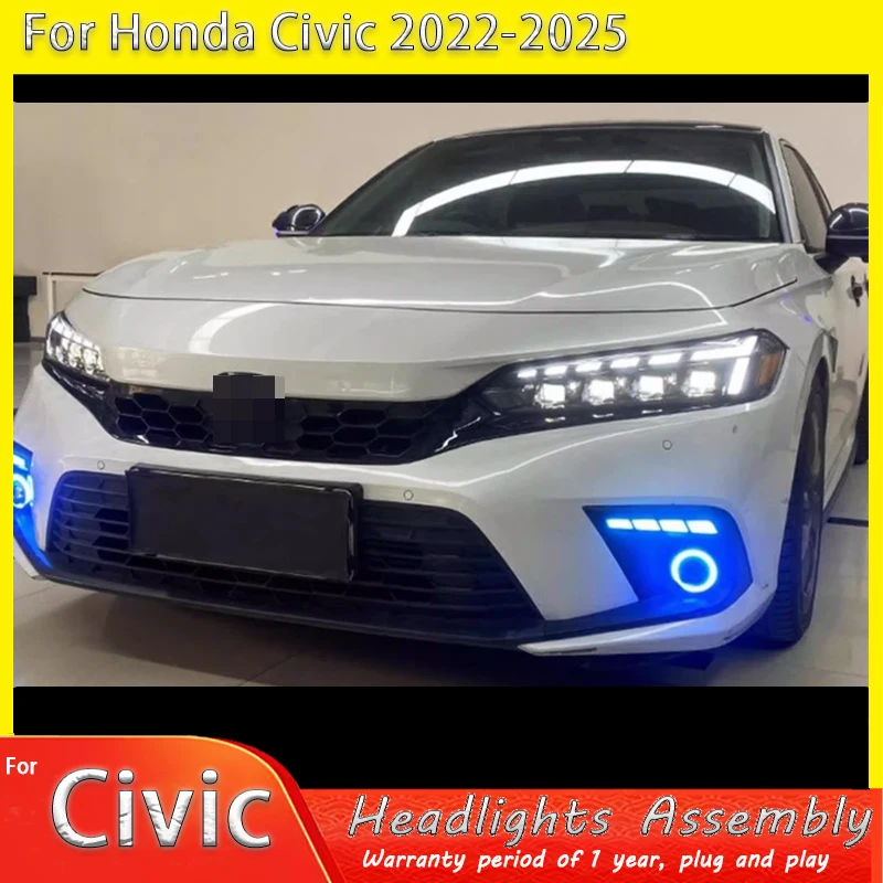 

Автомобильные фары для Honda Civic 11-го поколения (2022-2025) с ДХО и поворотниками, без функции «демон-ай», аксессуары, установка Plug and Play