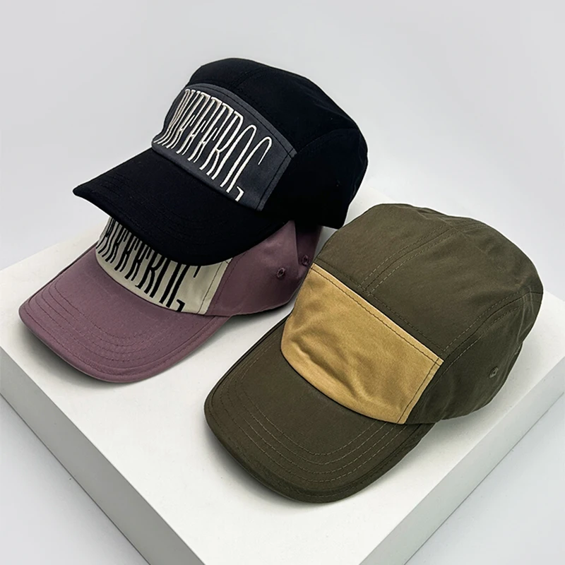 

New Men Woman Street Color Block Letter Embroidery Solid Baseball Hats Breathable Sunshade Retro Snapback Caps Versatile Fashion