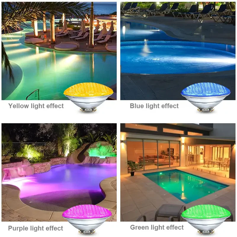 مصابيح أمامية لحمام السباحة 18 وات 36 وات 54 وات par56 led 12Vac RGB focos led para piscinas أبيض دافئ أبيض بارد #5