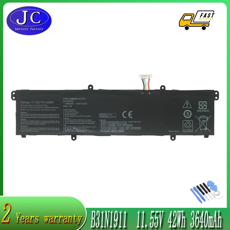 

JCLJF B31N1911 Battery For ASUS VivoBook Flip 14 TM420IA TP470EA M413DA M413DA-EK162T M413DA-EK007T X421DA X421EA C31N1911