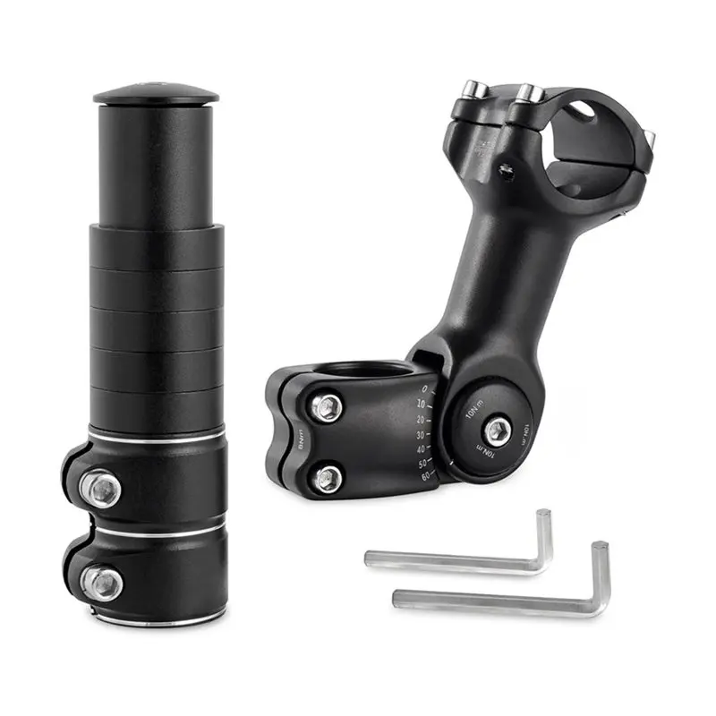 Adjustable Bike Stem Riser, Bike Handlebar Extender Set 31.8Mm 60° For Mountain Road Bike Stem Cycling Comfortable-AT20