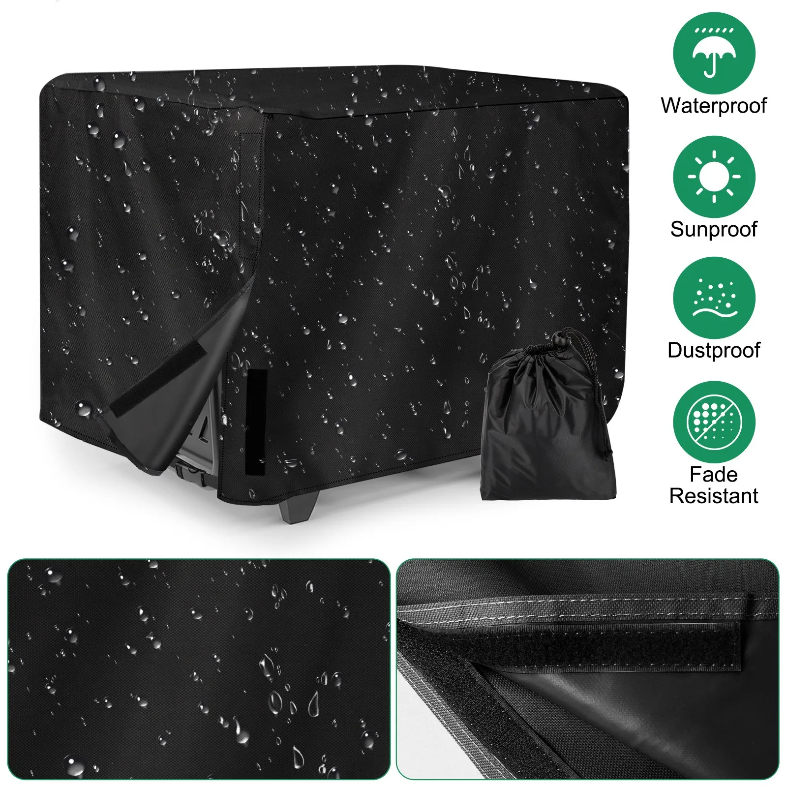 Heavy Duty Universal Generator Cover Waterproof Oxford 38x28x30 for 5500-15000W