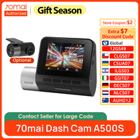 70mai A500S Dash Cam Pro Plus+ 1944P 140FOV 70mai Car DVR Support Rear Cam WIFI Built-in GPS ADAS 24h Parking Surveillance