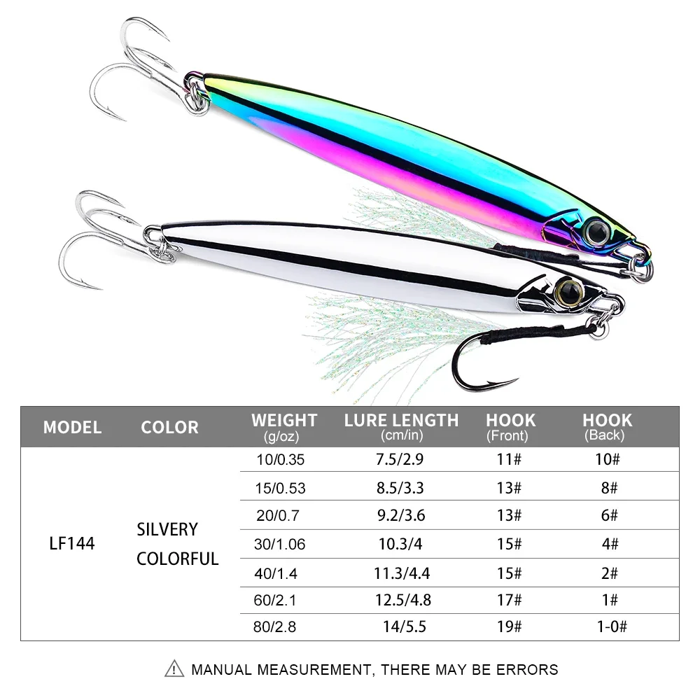 PROBEROS 5 Stück Metall-Jig-Angelköder, 10 g–80 g, langlebiger bionischer harter Köder mit realistischem Design, perfektes Meeresangelzubehör – Detail 2