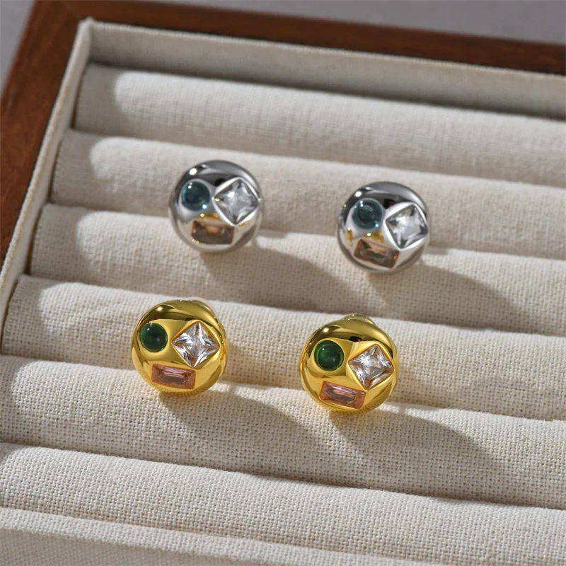 

Модные блестящие геометрические цветные серьги с цирконием для женщин, изысканные винтажные серьги для вечеринок и отпуска, универсальные ювелирные изделия, подарки, аксессуары