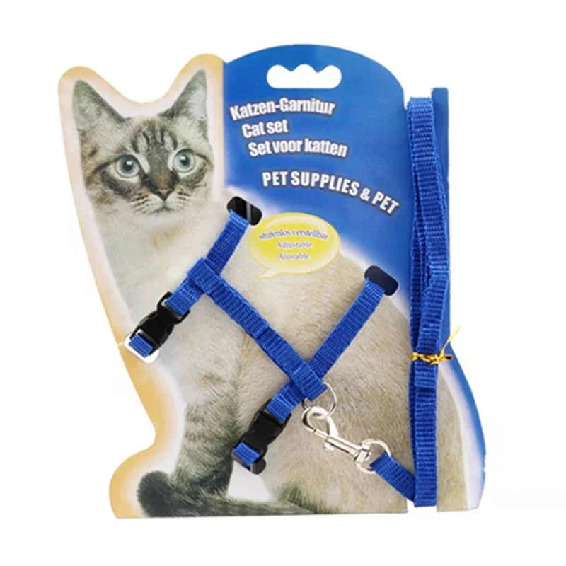 Laisse en nylon réglable pour animal de compagnie, collier de traction pour chat, collier licou pour chaton et chien, produits pour chats, ceinture SFP