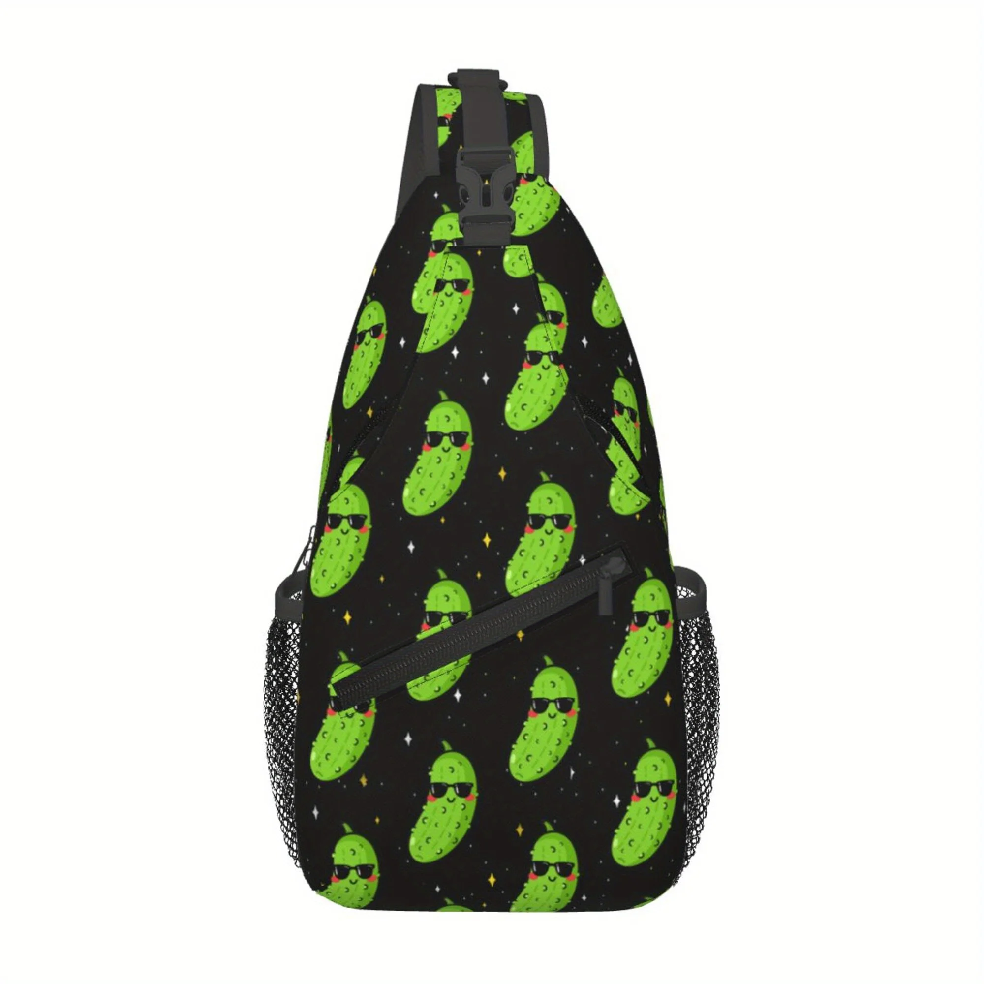 Funny Pickle Men's Chest Bag Crossbody Bag Fashionable and Durable Casual Versatile Chest Bag with Safety Zipper