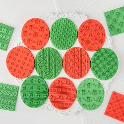 Christmas Snowflake Deer Pattern Embosser Stamp Acrylic Fondant Biscuit 3D Christmas Tree Embossed Mold Cake Decoration Tools