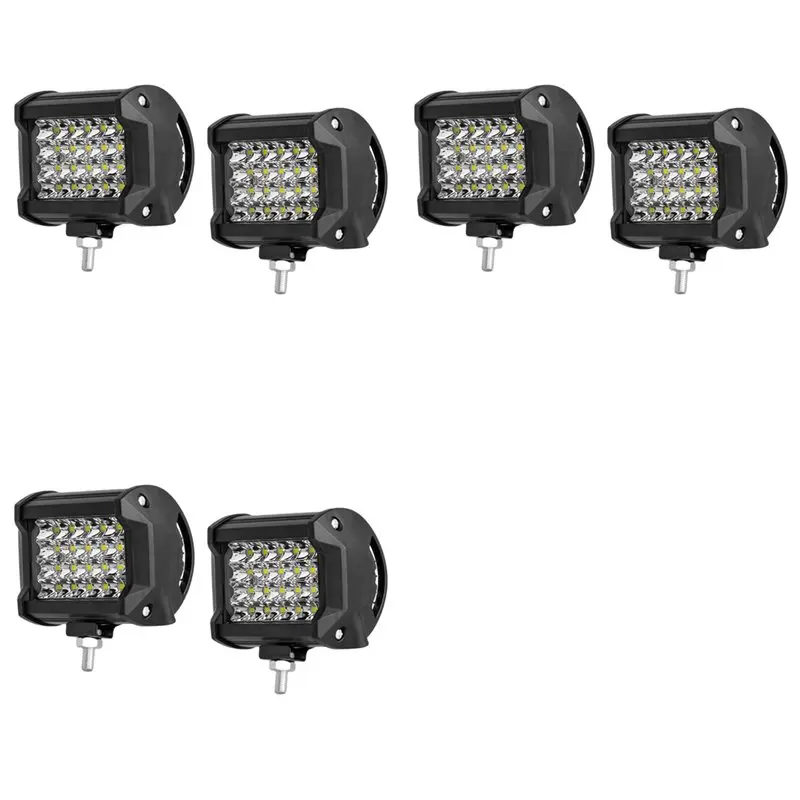 6er-Set 12V 24V Auto-Scheinwerfer 72W LED-Lichtleiste Arbeitsleuchte 4 Zoll LED-Lichtbalken Nebelscheinwerfer für LKW Traktor Bo