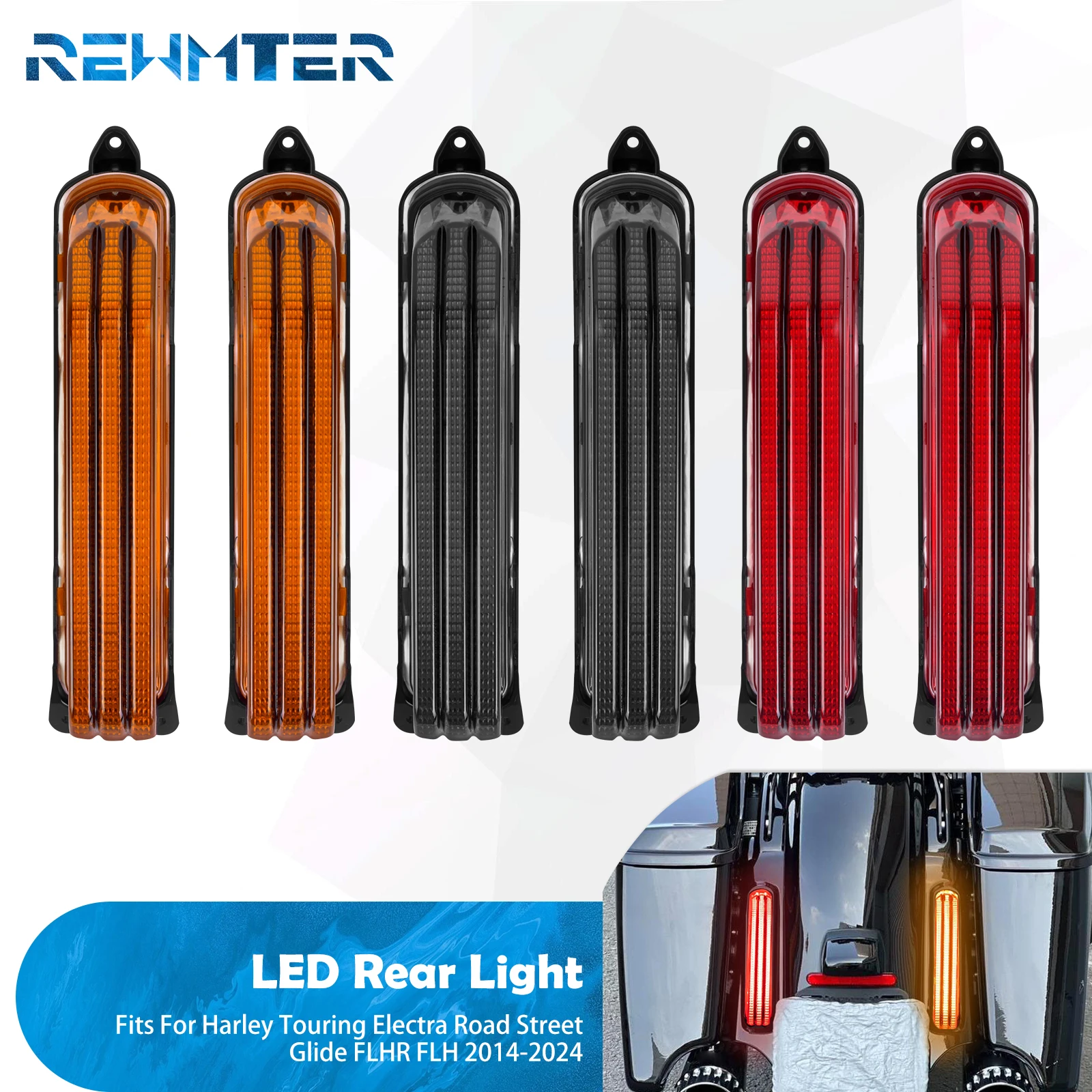 

Светодиодные фонари для мотоциклов, удлинитель заднего крыла, фонарь-накладка, задний фонарь для Harley Touring 2014 года и новее, CVO Street Road Glide FLHX FLTRX