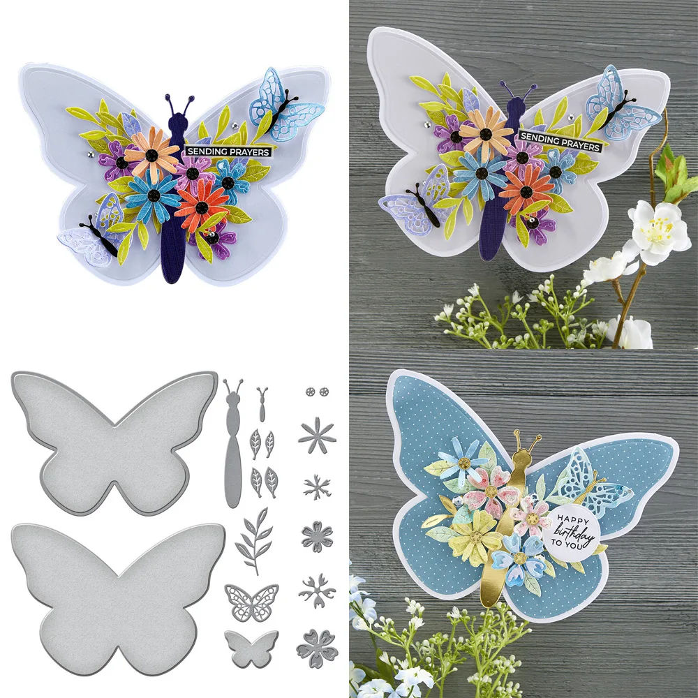 4PCS Butterfly Metal Die Cutting Dies for DIY Scrapbooking Album Decorative Embossing DIY Paper Cards Making