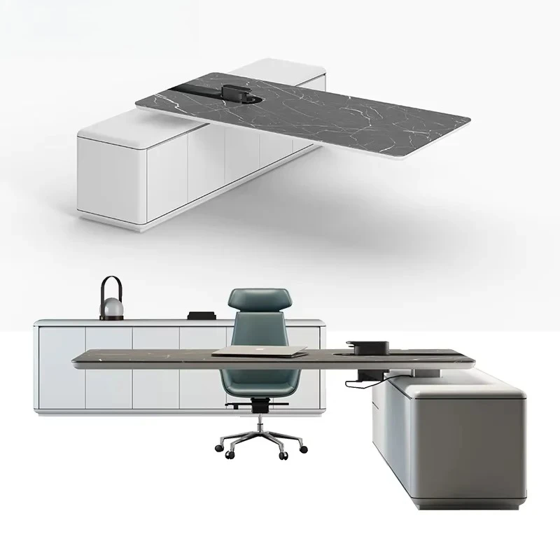#High-end Office Furniture Standing Electric Lift Desktop Adjustable Height Executive Desk  boss Desk