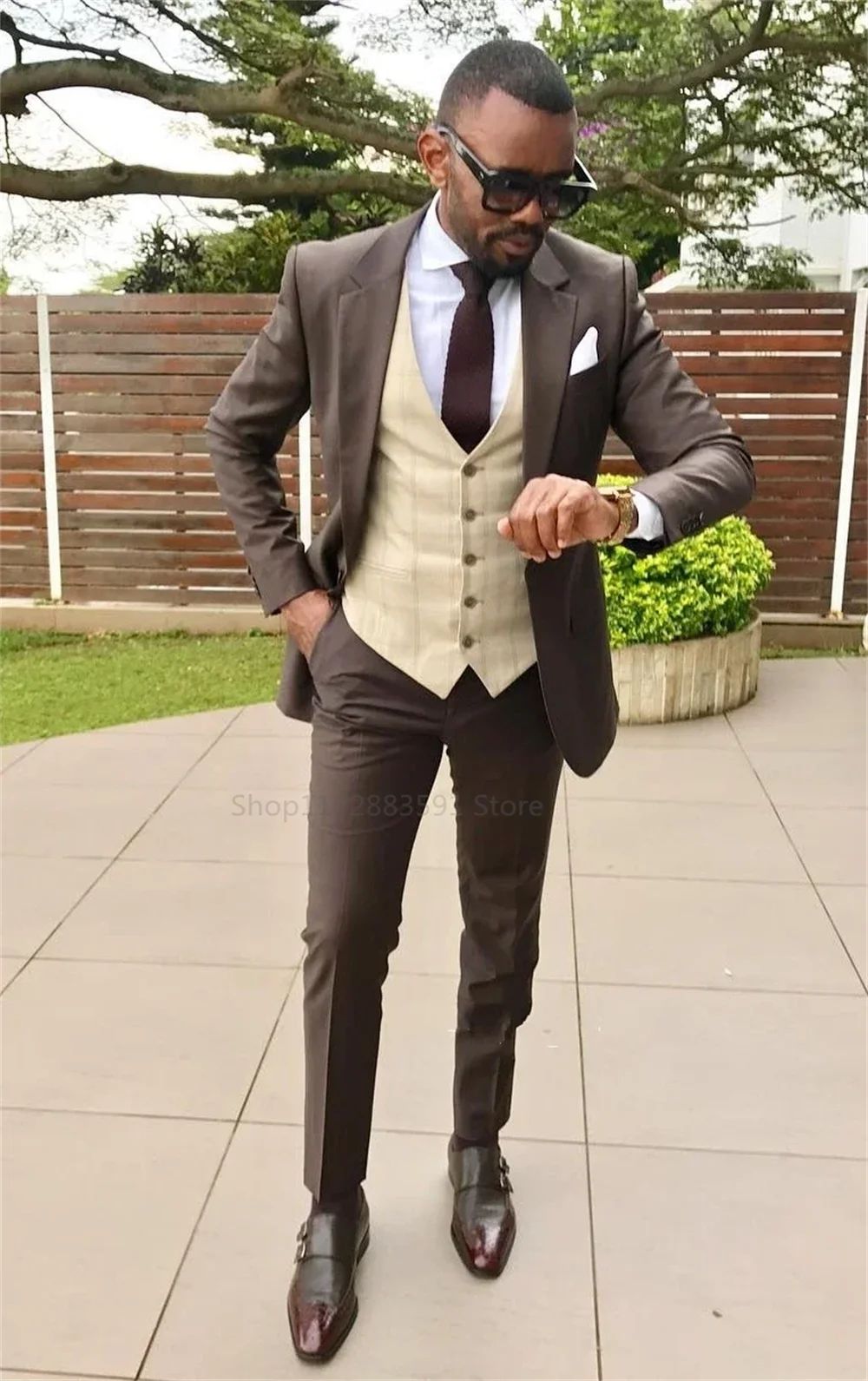 3 Pieces Cheap Fashion Men Suits blazer masculino Slim Fit Groom Tuxedos Wedding Suits Casual Style Men\'s Fashion Costume Homme