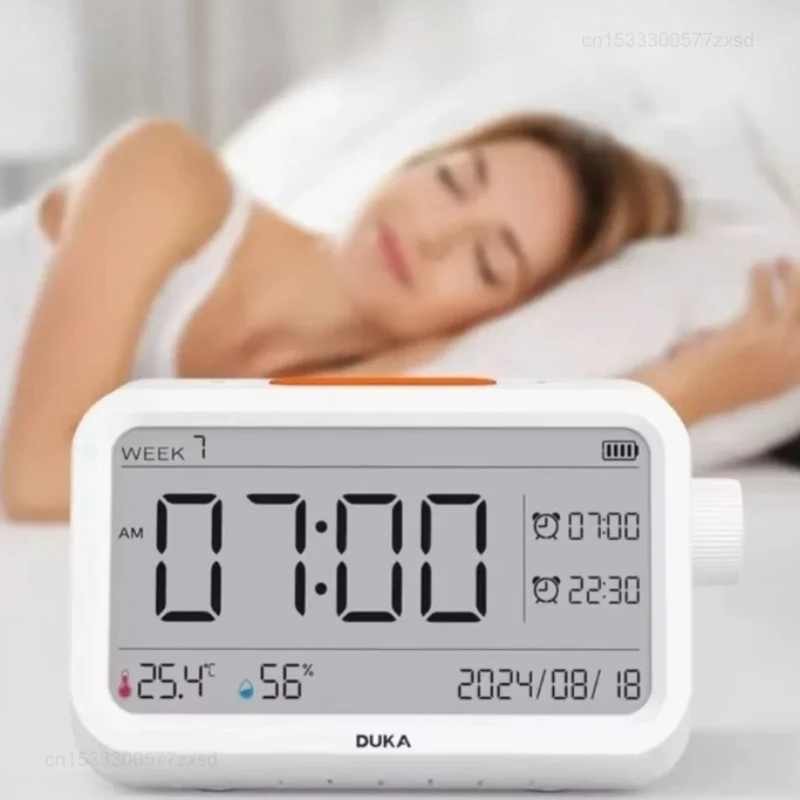 LED Alarm Clock with Backlight Battery Operated LCD Display Temperature Humidity Monitor Multifunction Bedside Home Sensor Tools
