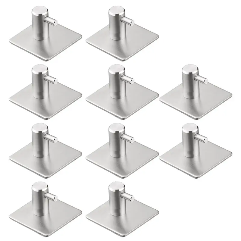 Y51A-Robe Tea Towel Towel Rack Self Adhesive Hooks Stainless Steel Sticky Wall Door Hook Rustproof Clothes Coat Hanger