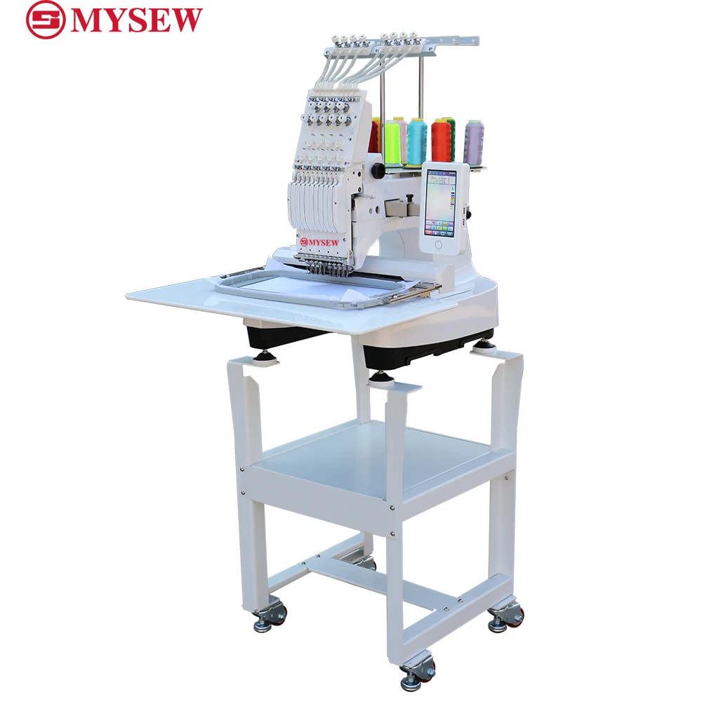 MYSEW MFS800  9  s Single Head Automatic Computerized Digital Hat Shoes T-shirt Industrial Cap Embroidery Machine Prices view 2