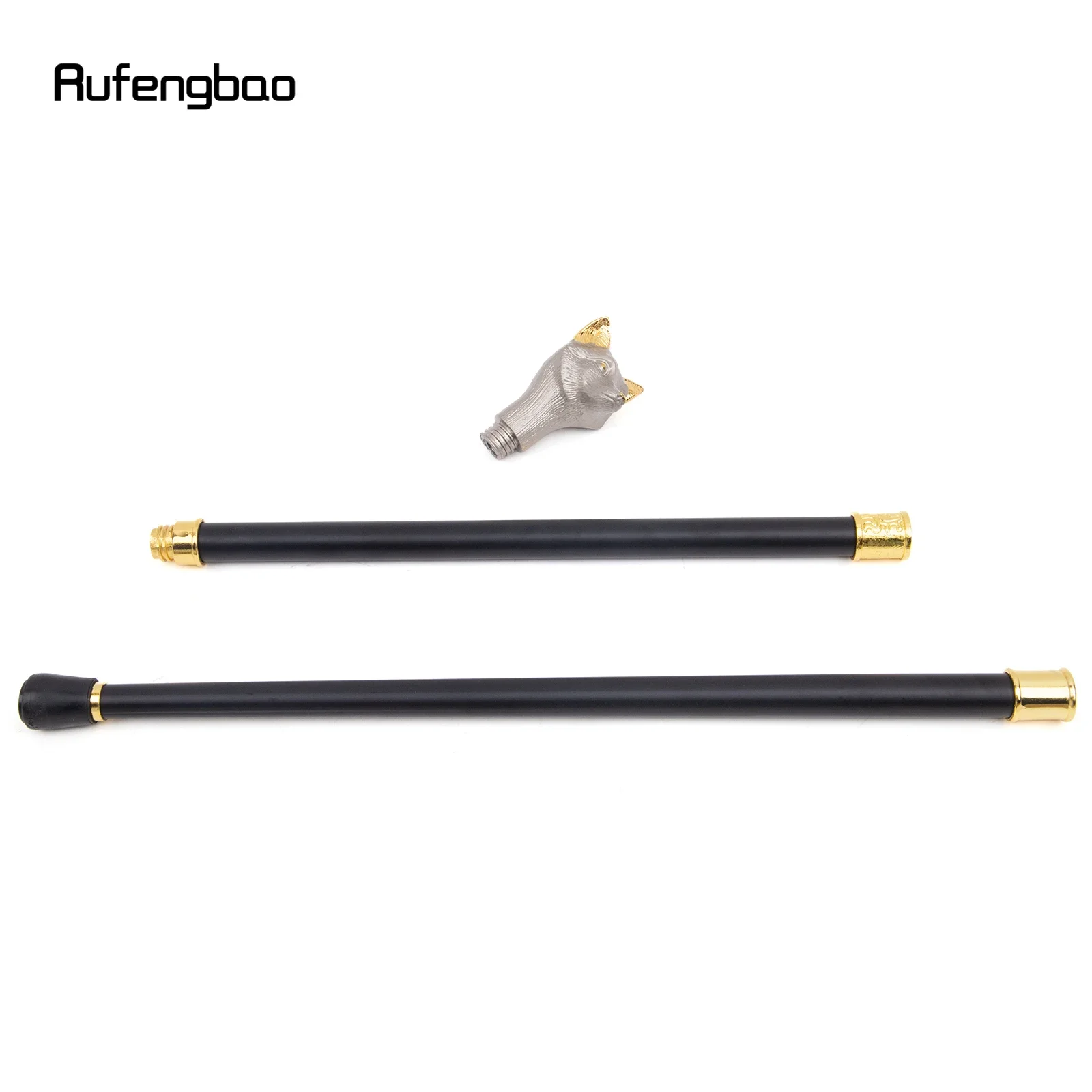 Silver Golden Wolf Fashion Walking Stick Decorative Cane For Halloween For Cosplay And Parties, For Cosplay & Party