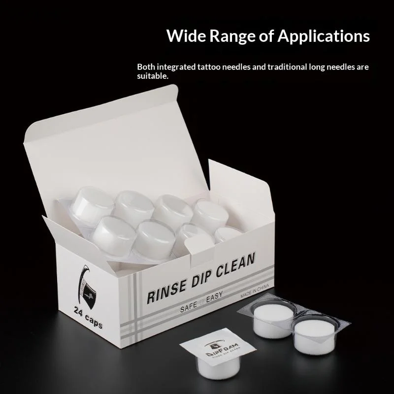 24PCS Tattoo Dip Foam Sponge Sterilized Dip Cup Caps Sterilized Tattoo Needle Dip Foam Cleaning Cup For Needle Tip Rinse〔DD329〕