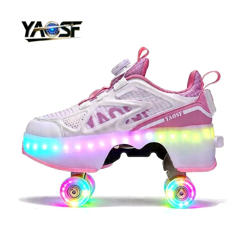 

Smart Bluetooth RGB Light Up Heel Shoes, APP Control Kids 4-Wheel LED Roller Skates, Colorful Shoe Lights, Outdoor Casual Sports