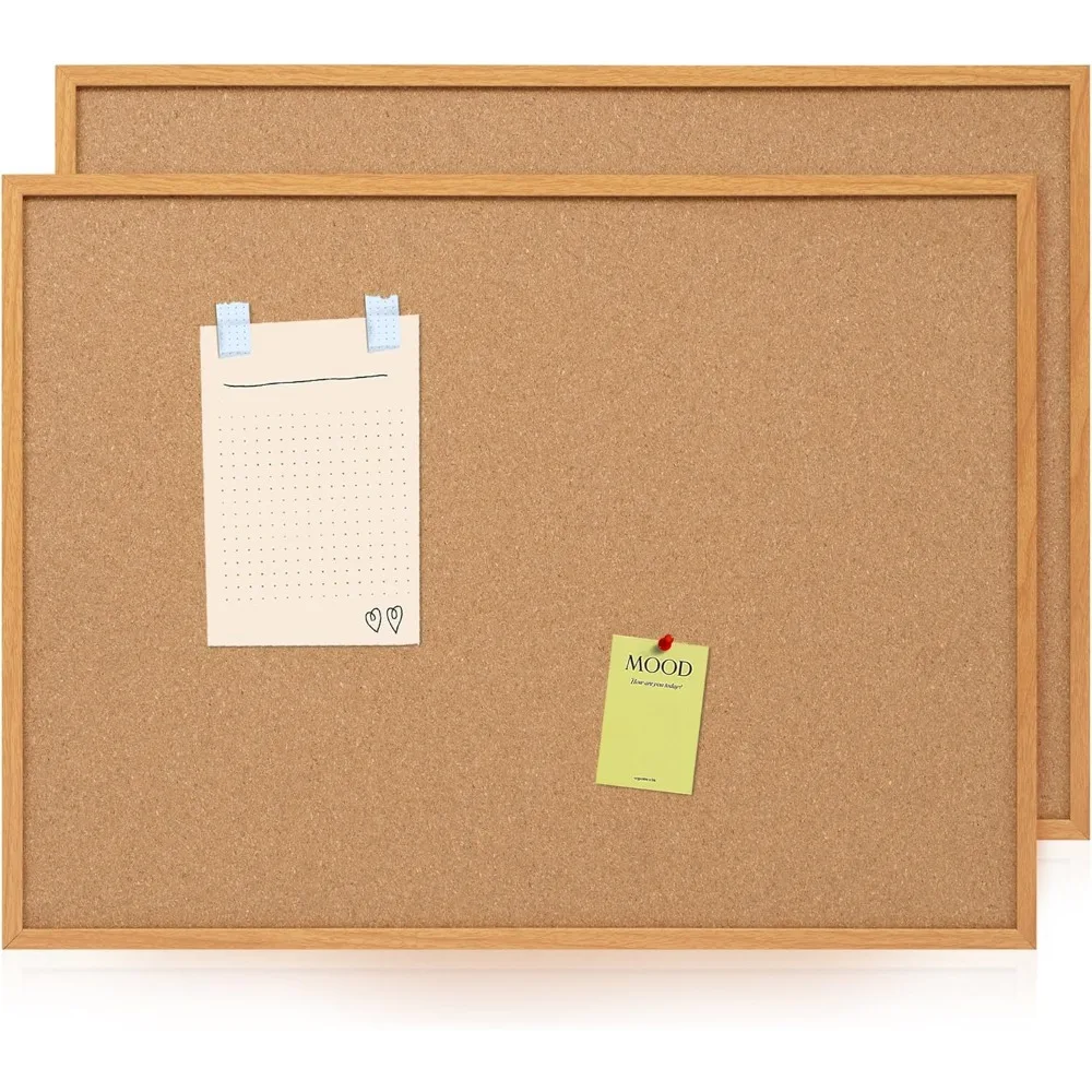 

Board2by 2 Pack Cork Board Bulletin Board 36" x 48", Oak Framed 4x3 Corkboard, Office Board for Wall Decor, Large Wall Mounted