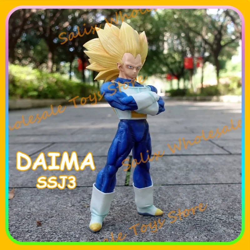 

In Stock Dragon Ball 28cm 1/7 Daima Ssj3 Vegeta Anime Super Saiyan 3 Ssj3 Vegeta Q Version Figurine Collection Gift Toys