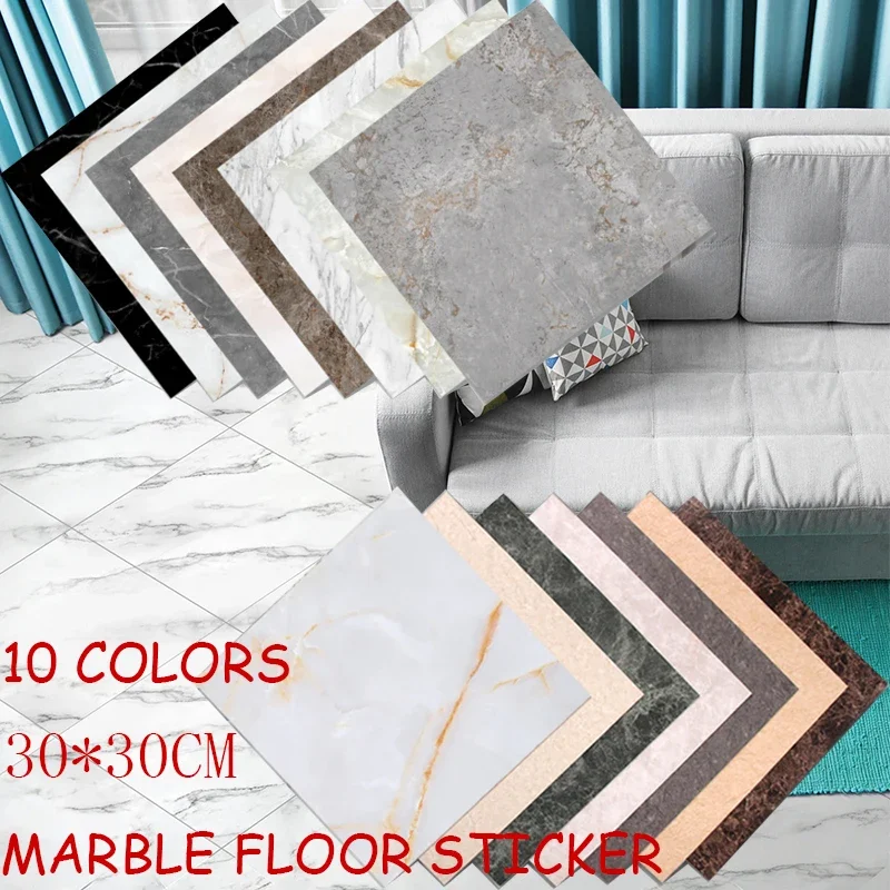 

30x30 Cm 3D Removable Bathroom Tile Decoration Marble Pattern Non-slip Floor Sticker Waterproof Wallpaper Sticker