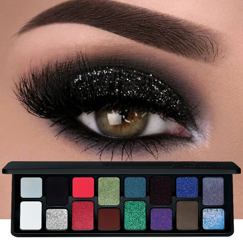 16 Colors Eyeshadow Palette, Glitter & MatteHighly Pigmented, Waterproof, Long-Lasting,Portable Multicolor ye Makeup