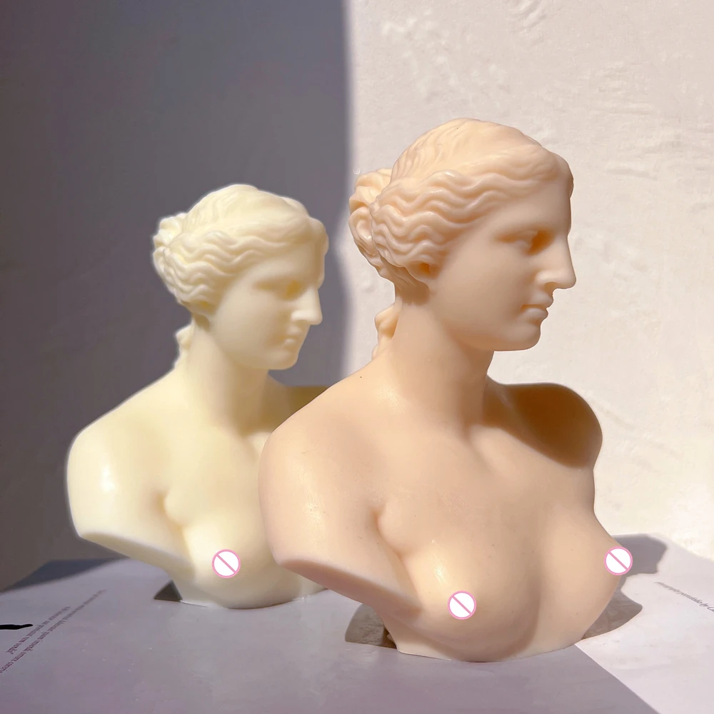 

Venus de Milo Bust Candle Mold Greek Aphrodite Goddess Statue Silicone Molds Beauty Sculpture Greek Art Wax Tool