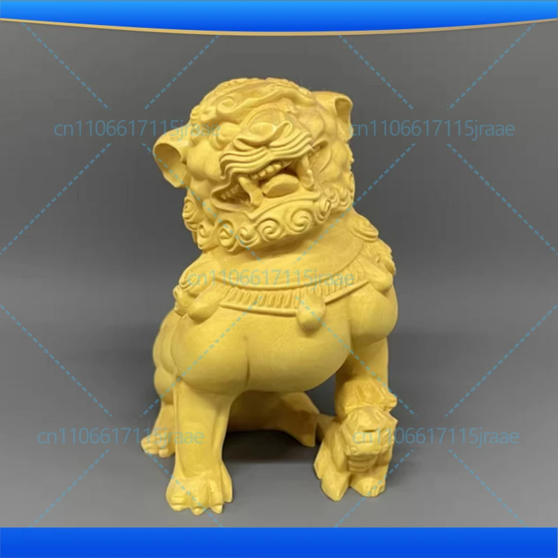 

Деревянная статуэтка льва из Запретного города, китайская традиционная статуэтка мифического зверя, статуя Фэн-шуй для дома, комнаты, офиса