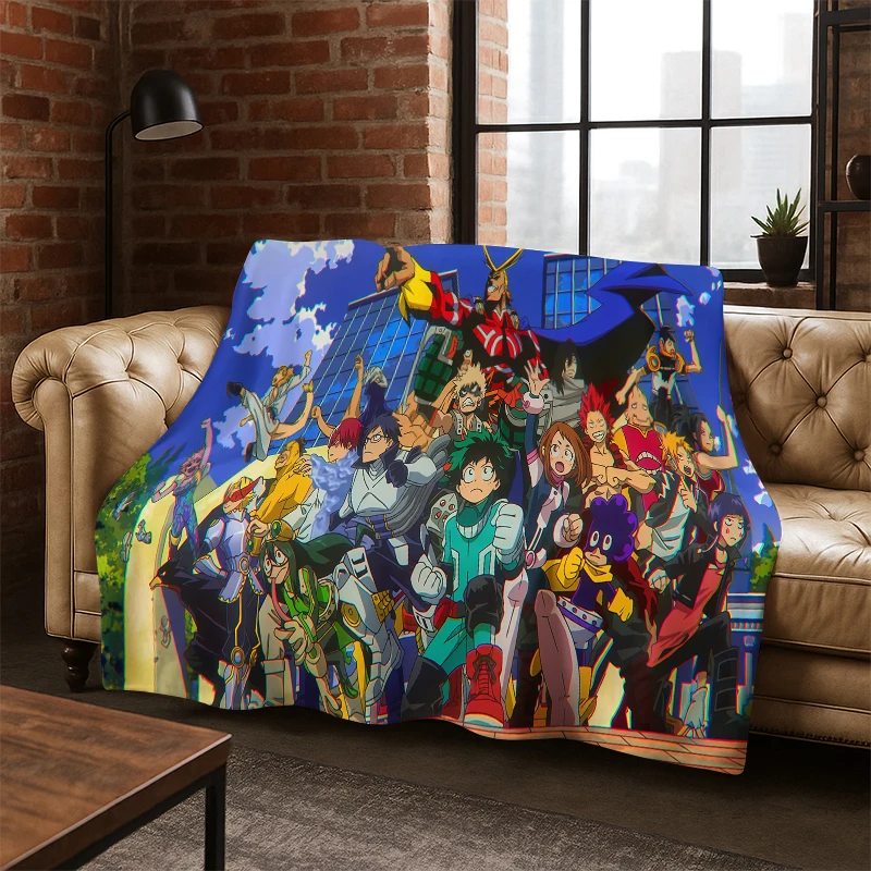 My Hero Academia Deku Bakugou Cartoon Anime Flannel Blanket Soft Warm Blanket Throw Blanket for Bedroom Living Room Bed Kid