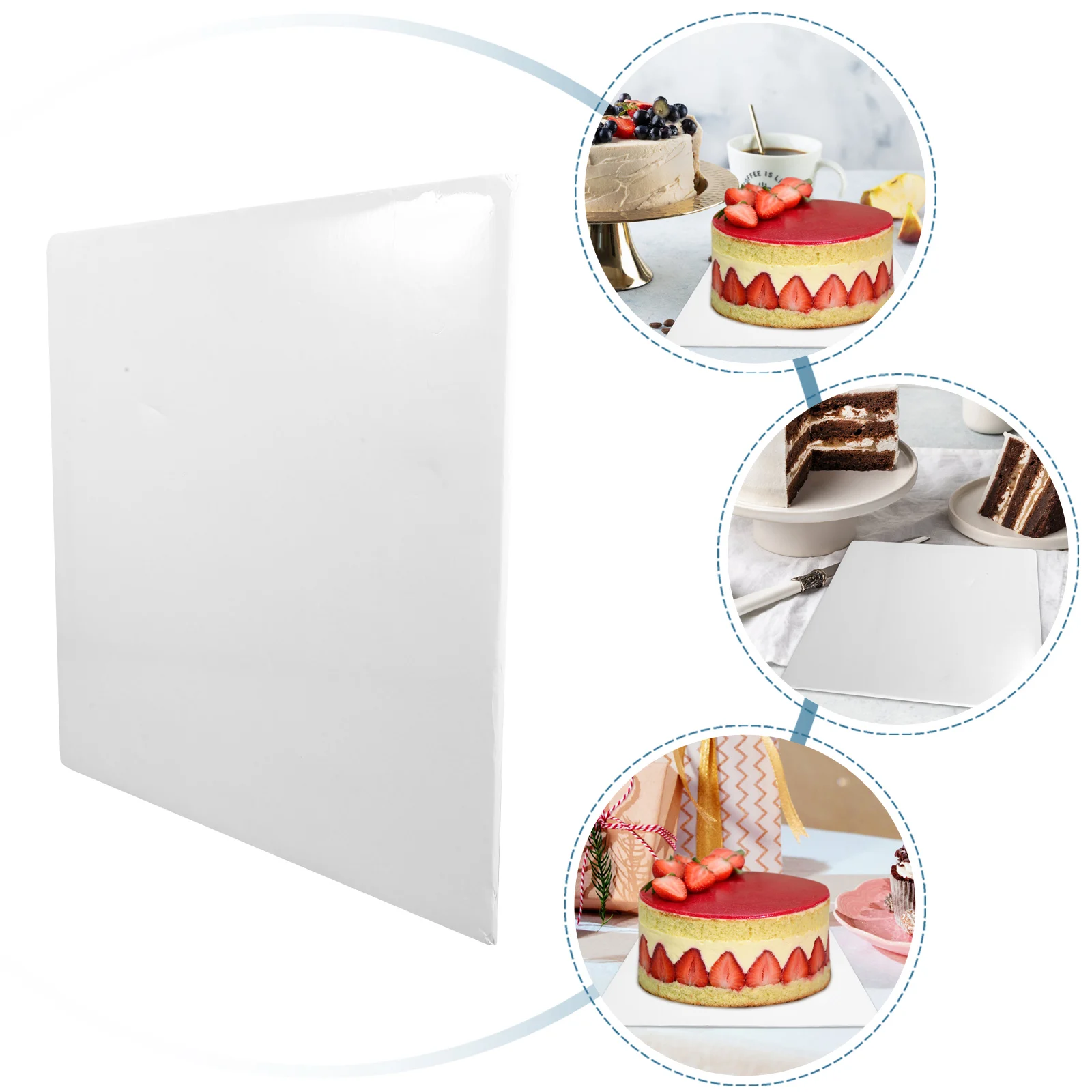 

10pcs White Square Cake Boards 10 Inch Food Safe Sturdy Paper Dessert Trays For Baking Parties Cake Plates Display
