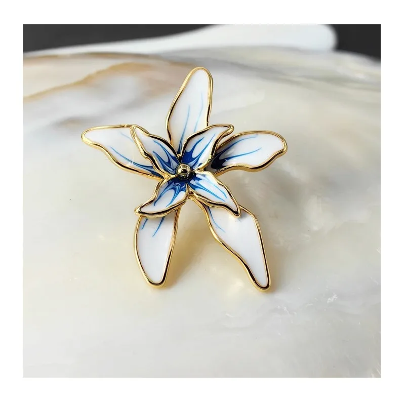 

Vintage Stud Earrings Niche Design Flower Earrings Enamel Drop Glaze Earrings Medieval Needles
