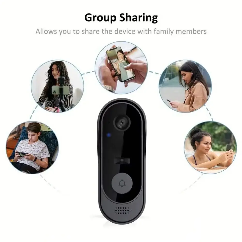 Tuya WiFi Smart Video Doorbell 1080P HD Outdoor Peephole Camera Two-Way Audio Intercom Waterproof Home Security Doorbell for Pea