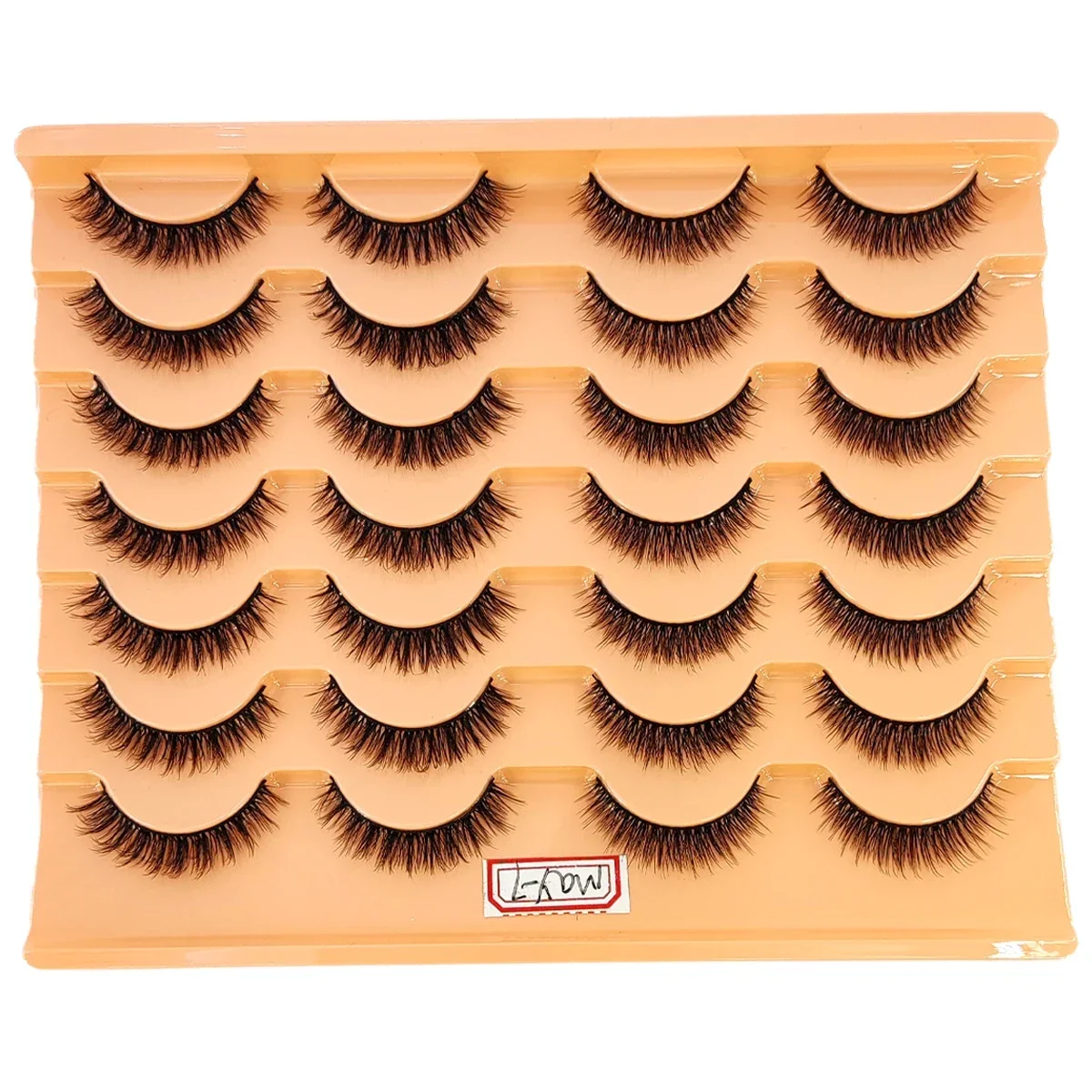 HBZGTLAD 14 Double Natural Cat Eye Long Makeup 3D Artificial Mink Eyelash Soft Fluffy Thick Hand Rolled Extended Mink Eyelash Na