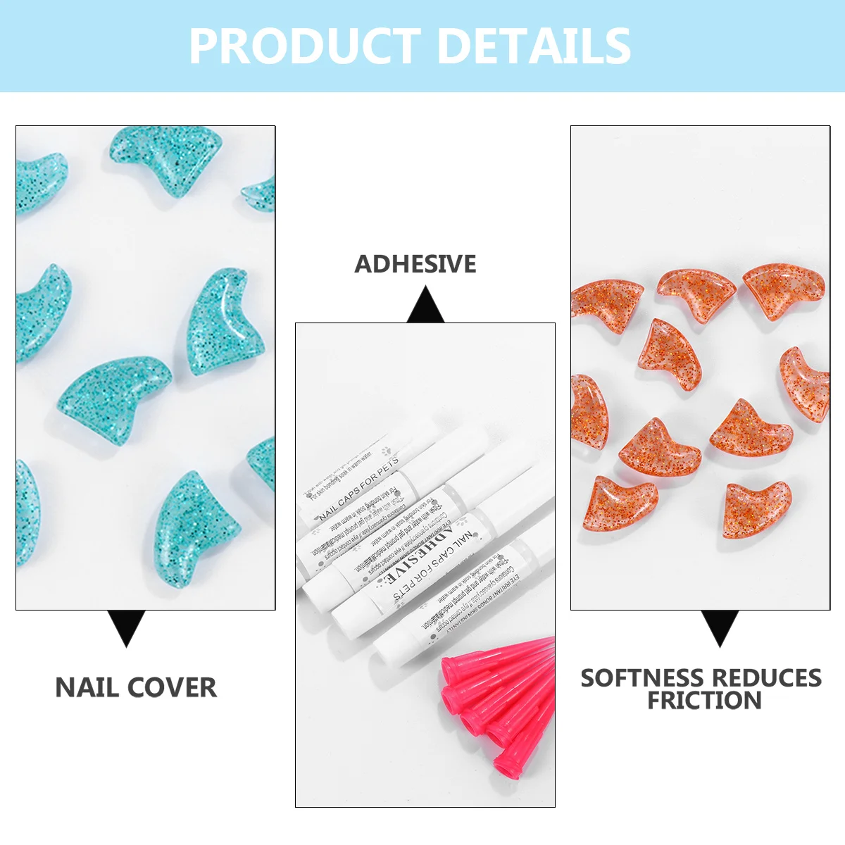 

100Pcs Cat Nail Caps Premium Natural Rubber Comfortable Fit Protect Furniture from Multi-Size Colorful Design for Pet