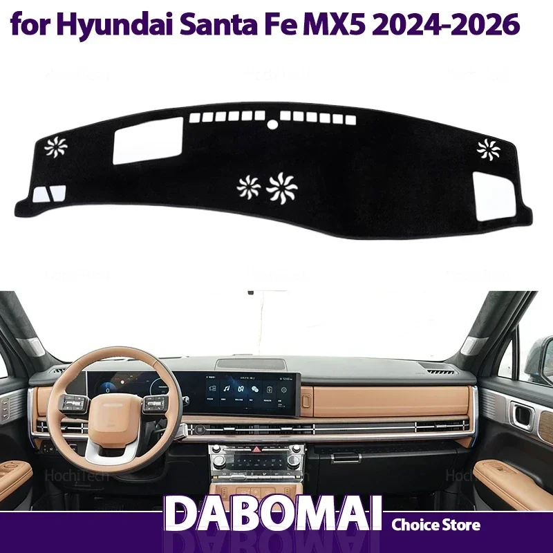 Anti-Rutsch-Matte, Armaturenbrett-Abdeckung, Sonnenschutz, Armaturenbrett-Teppich, Autozubehör für Hyundai Santa Fe MX5 2024 2025 2026