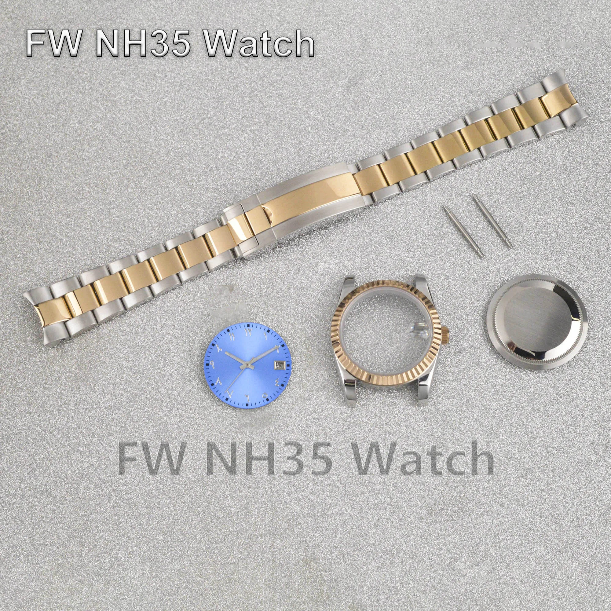 NH35 Case Bracelet Dial Hands DIY Watch Parts Repair Tool 36mm/39mm Case for Datejust fit NH34/NH35/NH36 Automatic Movement