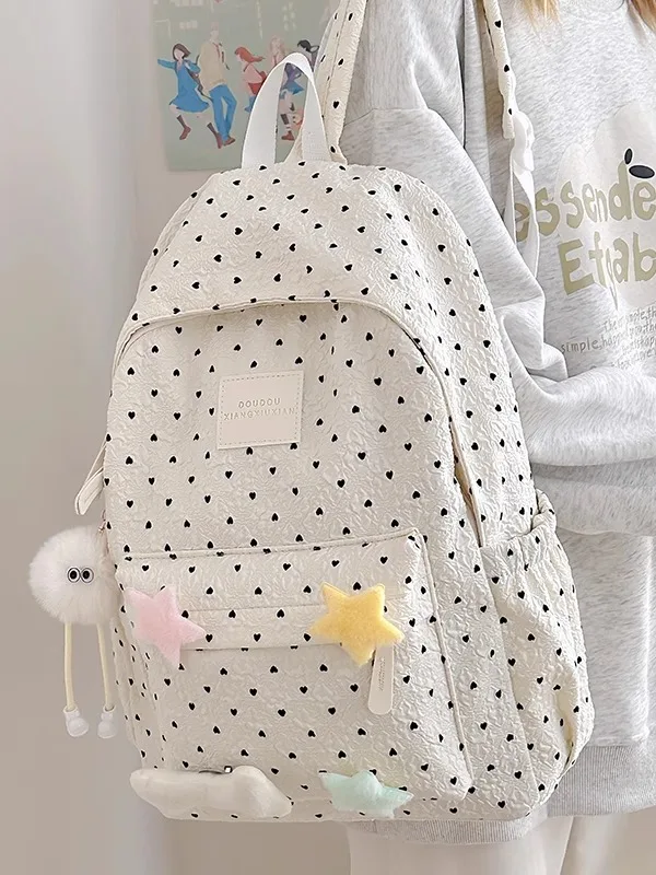

Women's Faionable Commuter Large Capaci Bapa Lightweight Travel Cuter Bag Nylon Material School Bag Sweet College ...
