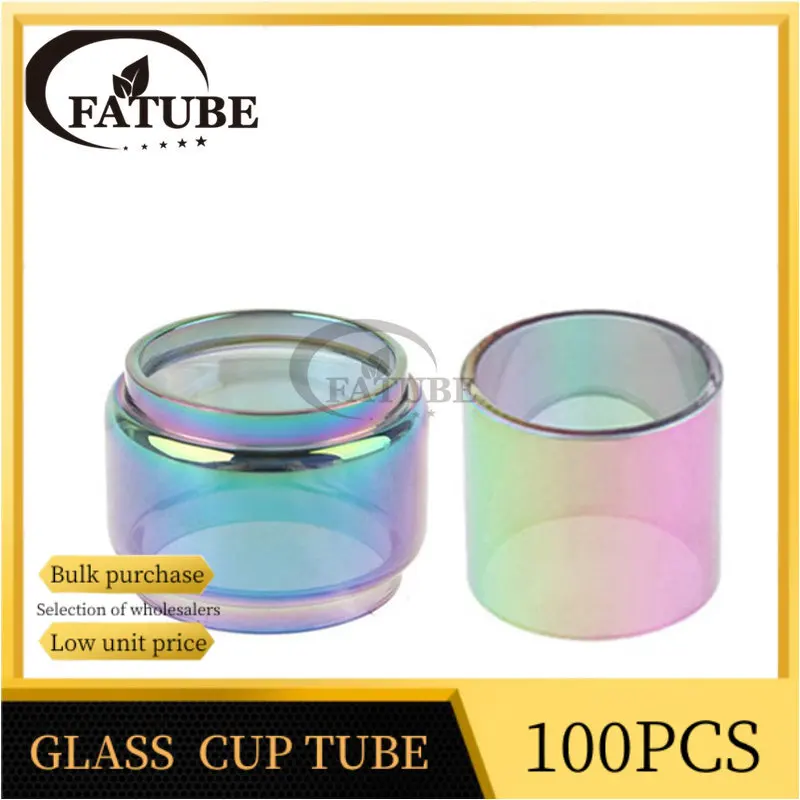 

100pcs Semirainbow Rainbow Glass Cups ABCD Bubble Flat Straight Tube