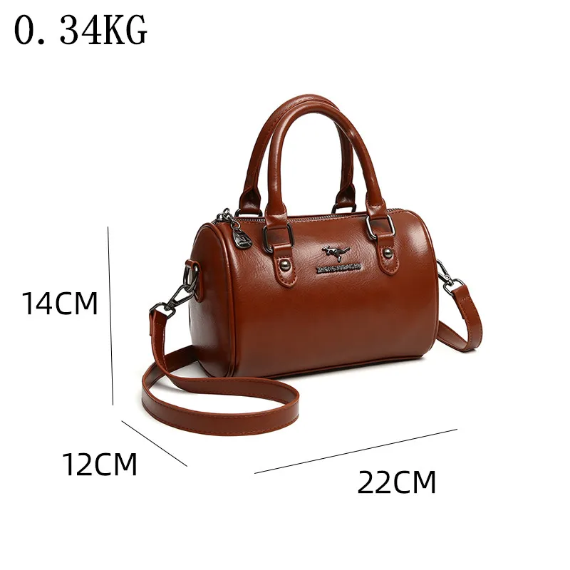 Brand Women Oil wax Leather Handbags Fashion Female Large Capacity Crossbody Bag Shoulder Messenger Bags Ladies New Luxury Tote