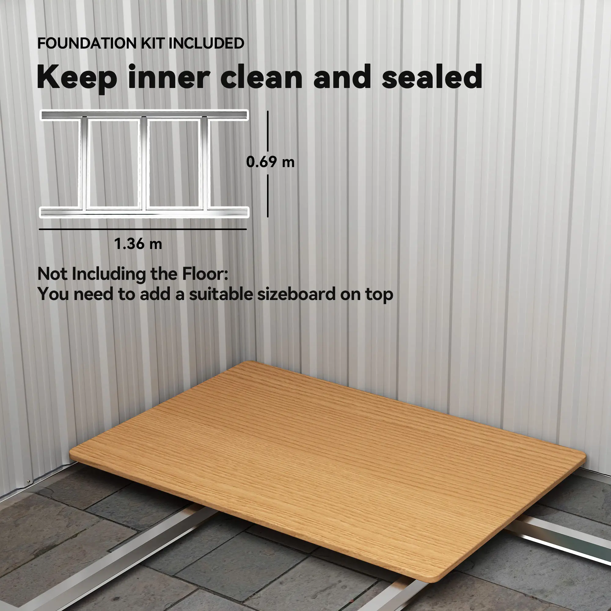 5ft X 4.3ft Outdoor Garden Storage Shed, Tool Storage Shed with Sliding Door