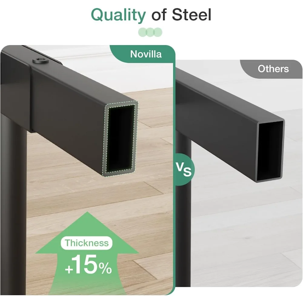 Rangka Tempat Tidur Ukuran Penuh dengan Sandaran Kepala, Sandaran Kaki & Penyimpanan - Platform Logam Kuat, Tidak Perlu Box Spring