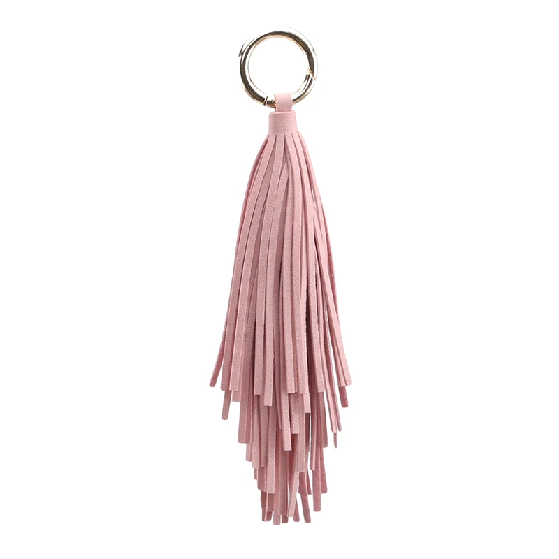 Fashion Tassel Key Chain Women Cute Tassel KeyChain Bag Accessory PU Leather Tassels Car Key Ring Fringe Jewelry