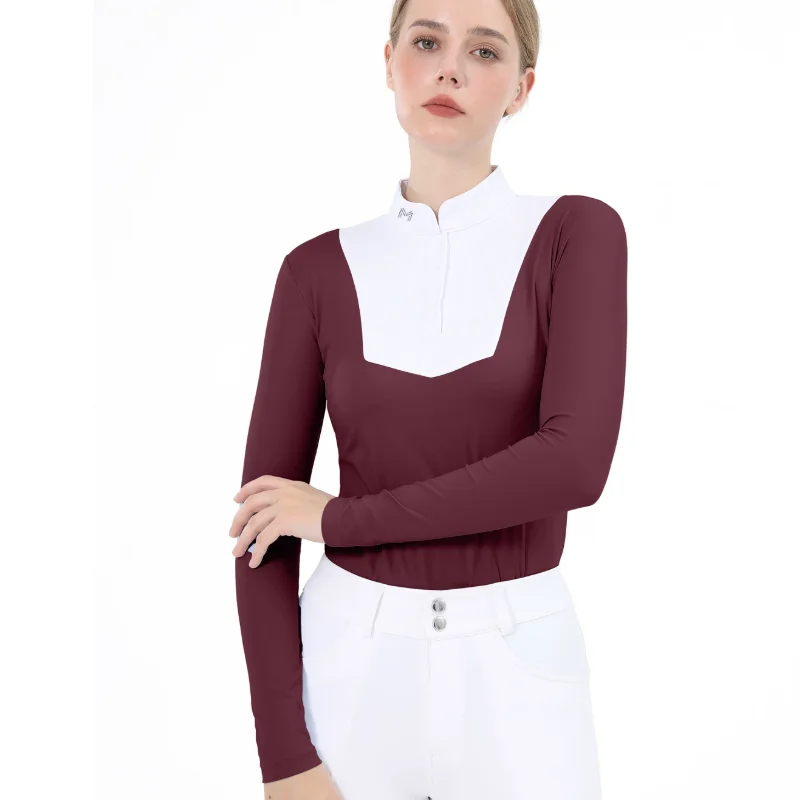 Equestrian T-shirt Polo Shirt Adult Female Professional Horseback Long Sleeve Breathable Equestrian Clothing Top