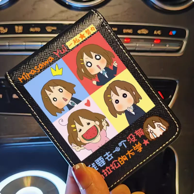 Anime K-ON！ Hirasawa Yui  Wallet Fold Bag Multi Card Coin Pocket Photoes Holder Fashion Kids Wallets Gift