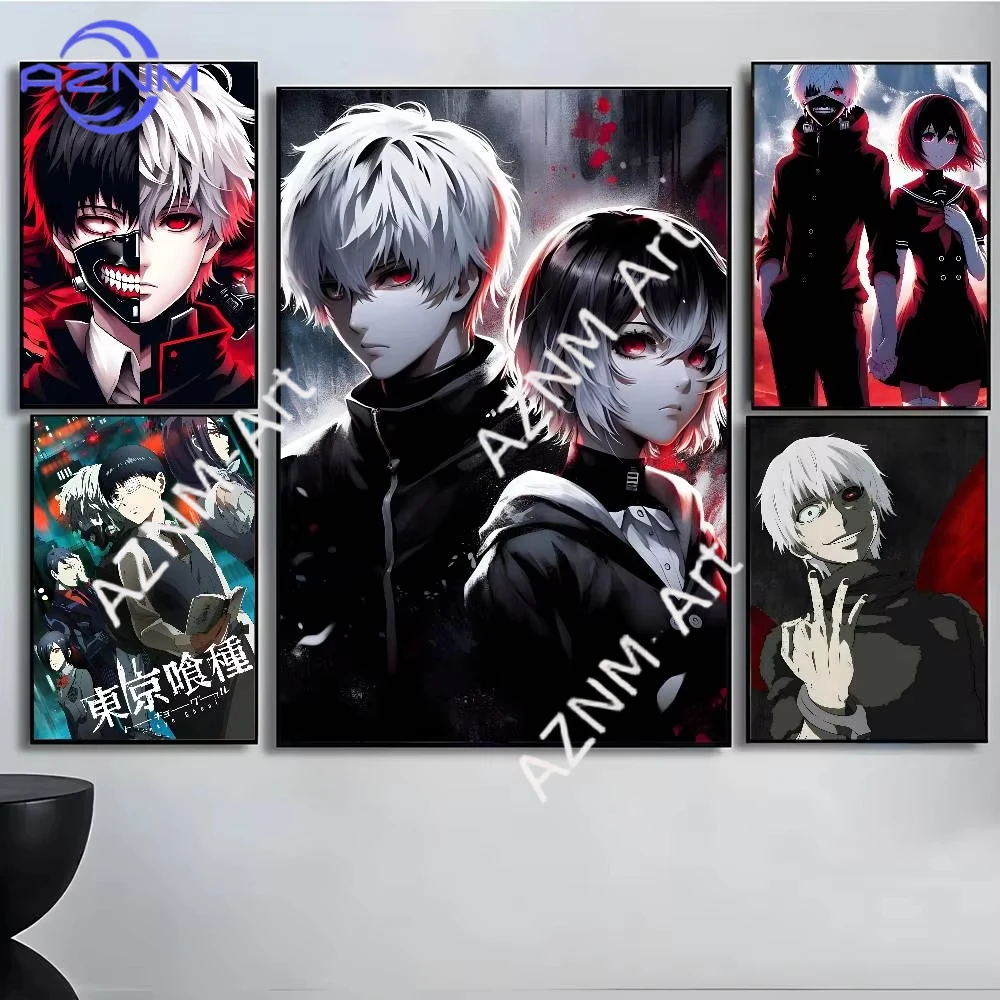 1 Stück Anime Tokyo G-Ghoul K-Kaneki Ken Poster mit Drucken für Zuhause, Schlafzimmer, Wohnzimmer, Dekoration, Geschenk